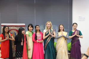 Indian day sari wearing 